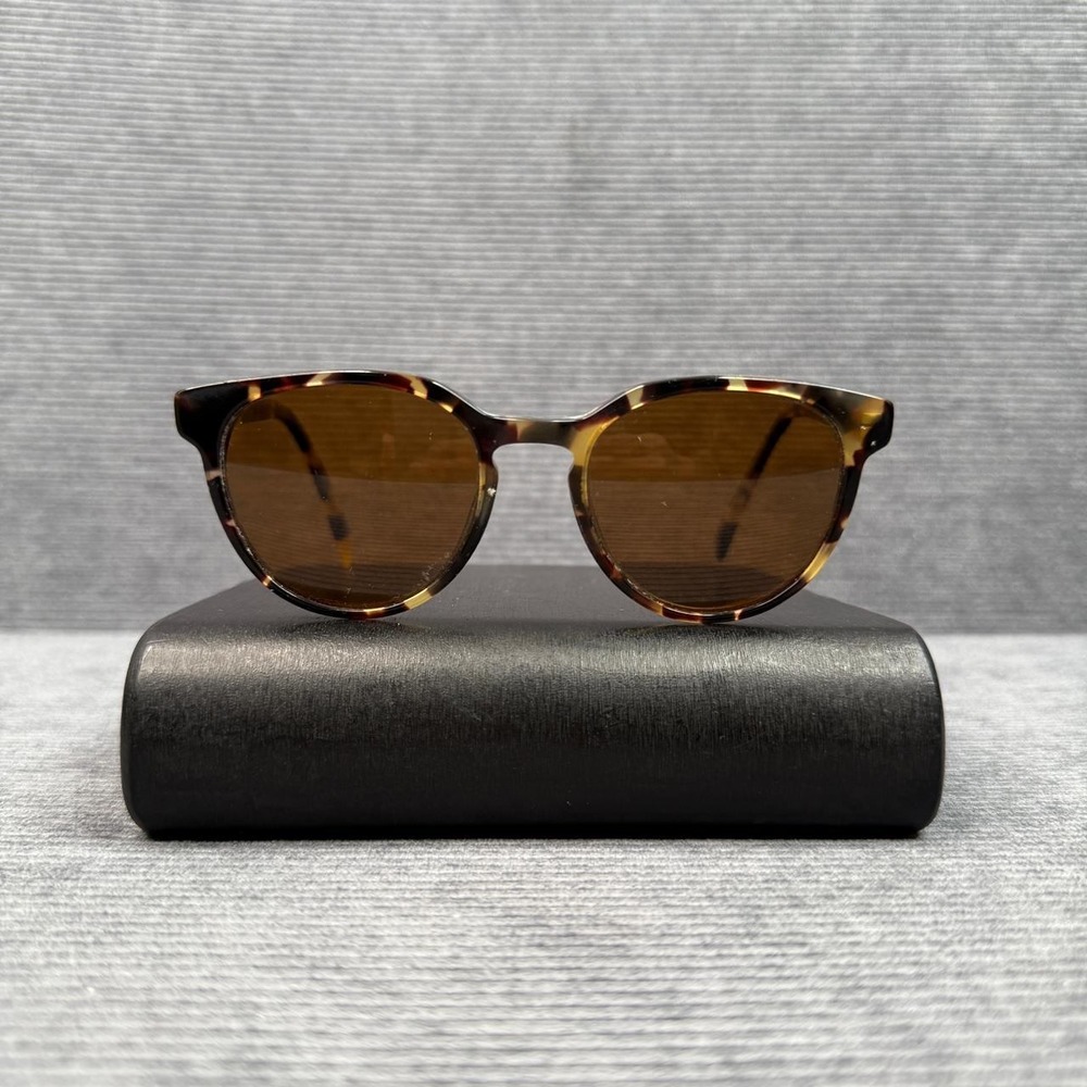 Warby Parker Wright Sunglasses Tortoise Shell Brown Lens Round Frame 49-18-140